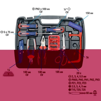 KWB Gereedschapskoffer 65-delig - Afbeelding 2