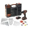 Black & Decker BLACK+DECKER Accuklopboormachine BDCHD18BOA-QW + 160-delige Accessoireset