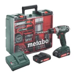 Metabo 18V Accuboormachine BS18 Quick Incl. 2 Accu's 2.0Ah + Lader En 73-delige Accessoire-set In Koffer