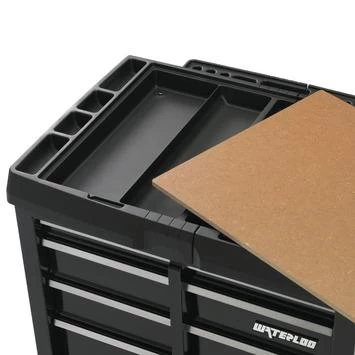 Waterloo Gereedschapswagen Zwart 3 Laden En Werkblad - Afbeelding 2