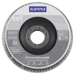 GAMMA Vlaklamel Set Metaal / Kunststof / Hout 115x22,2 K40,60,80,120 4st.